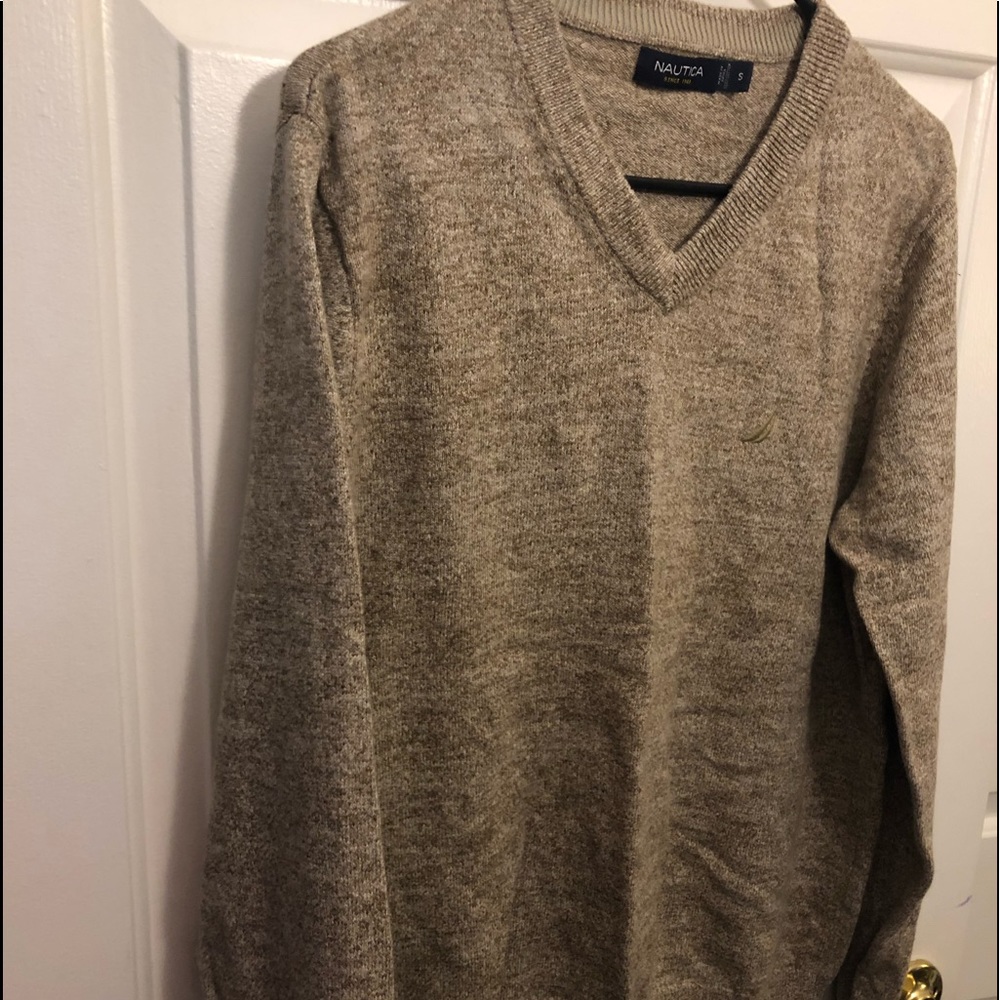 Cream v-neck sweater
